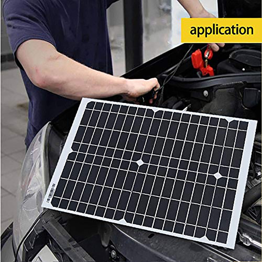 20W/18V Solar Panel Kit with USB Cable AANHORA-SHOPPING