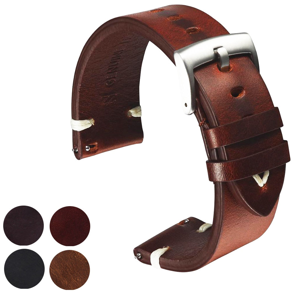 Universal Quick Release Leather Watchband AANHORA-SHOPPING