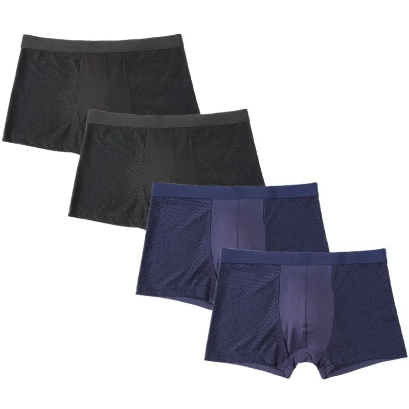 Men's Bamboo Fiber Boxers 4 Pcs/Set AANHORA-SHOPPING