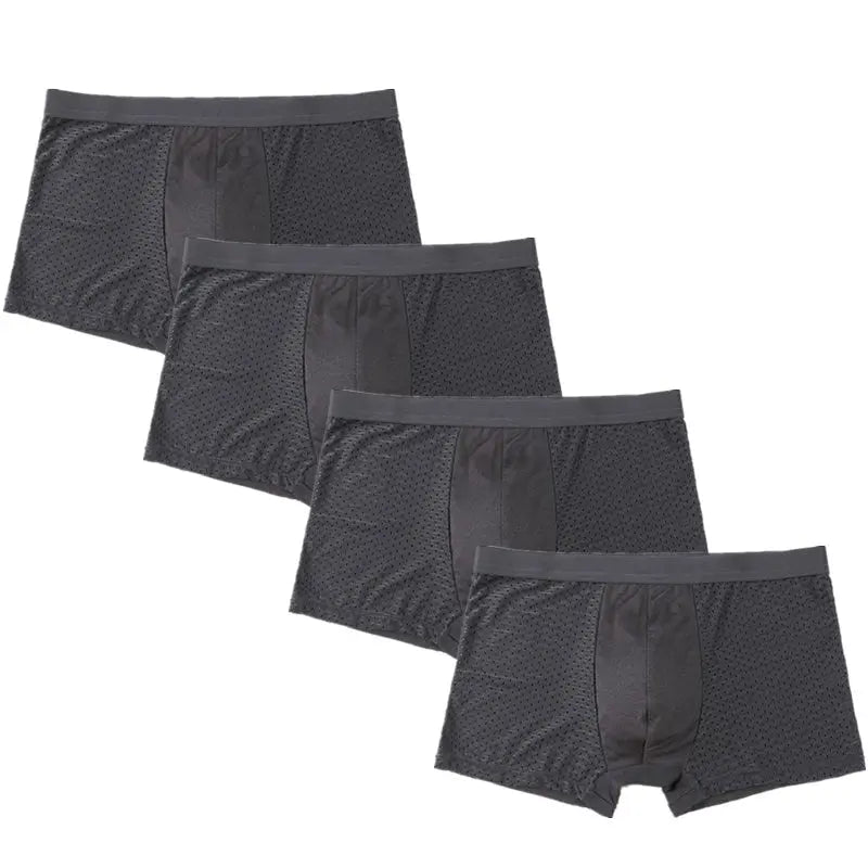 Men's Bamboo Fiber Boxers 4 Pcs/Set AANHORA-SHOPPING