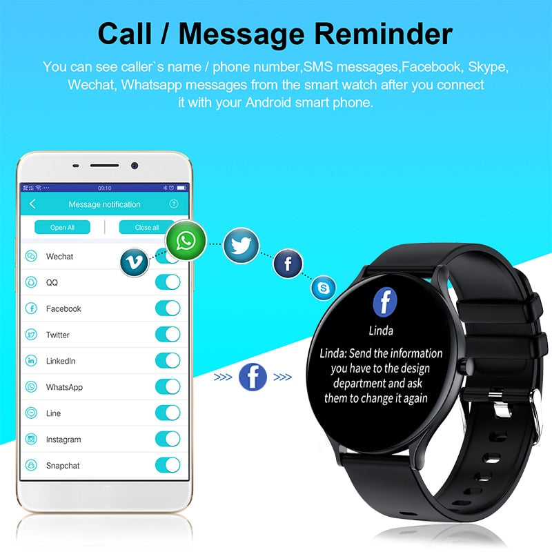 Heart Rate Monitoring Waterproof Smartwatch AANHORA-SHOPPING