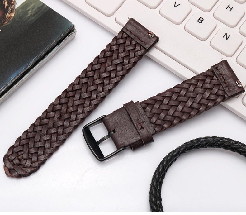 Universal Braided Leather Smart Watch Band AANHORA-SHOPPING