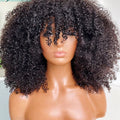 Afro Human Hair Kinky Wig with Bang AANHORA-SHOPPING
