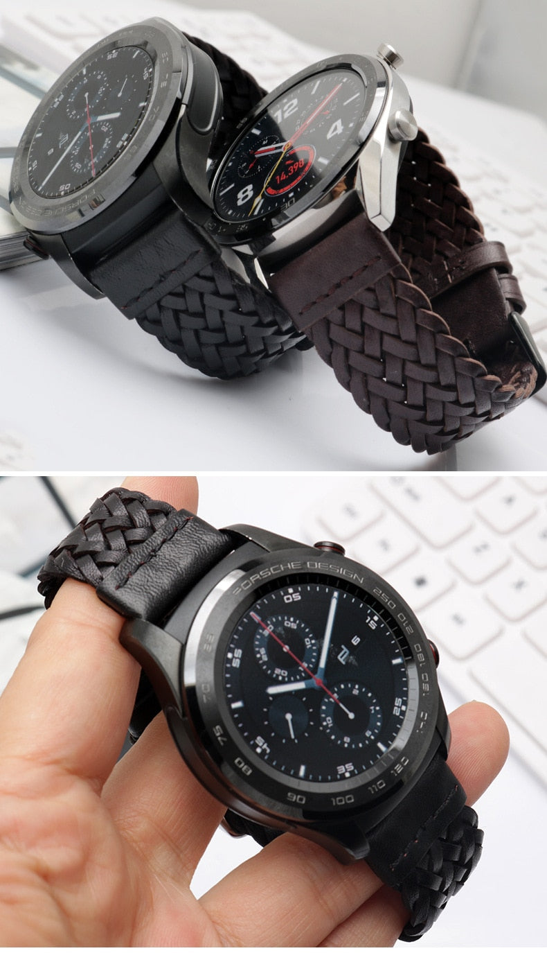 Universal Braided Leather Smart Watch Band AANHORA-SHOPPING