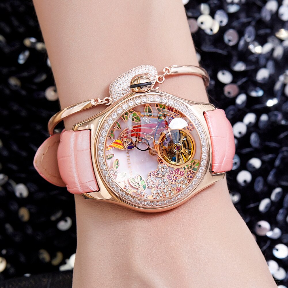 Women's Crystal Parrot Waterproof Watches AANHORA-SHOPPING