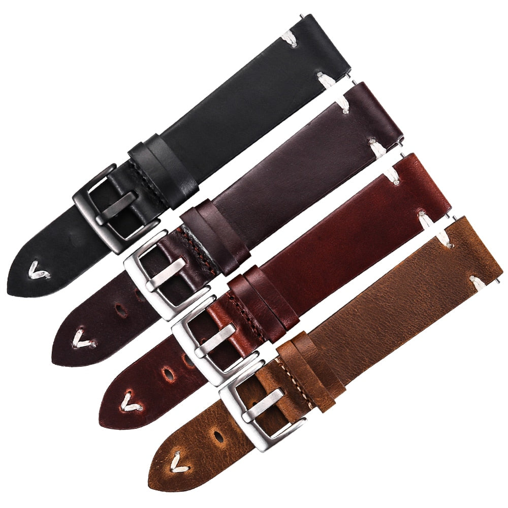 Universal Quick Release Leather Watchband AANHORA-SHOPPING