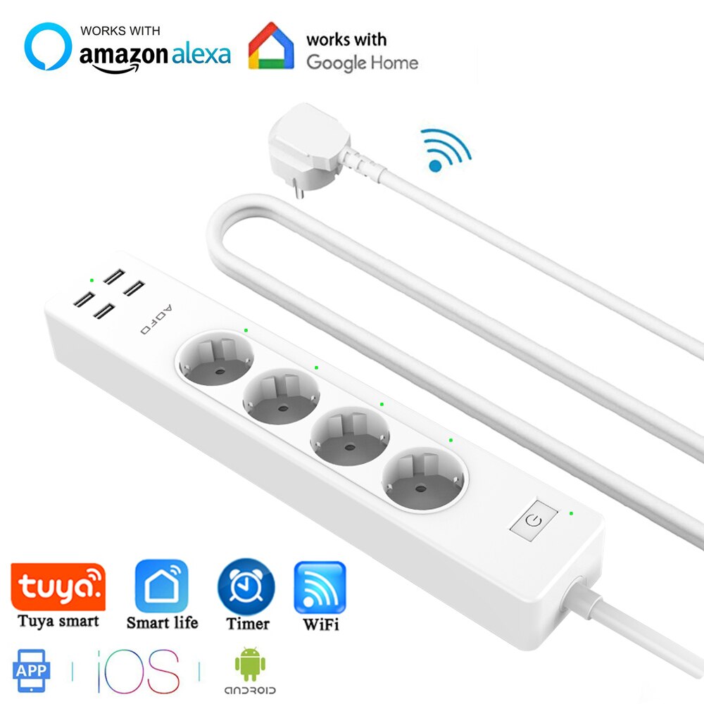 USB and EU Smart WiFi Power Strip AANHORA-SHOPPING