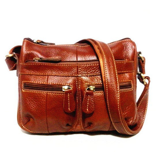 Vintage Soft Genuine Leather Women's Shoulder Bag AANHORA-SHOPPING