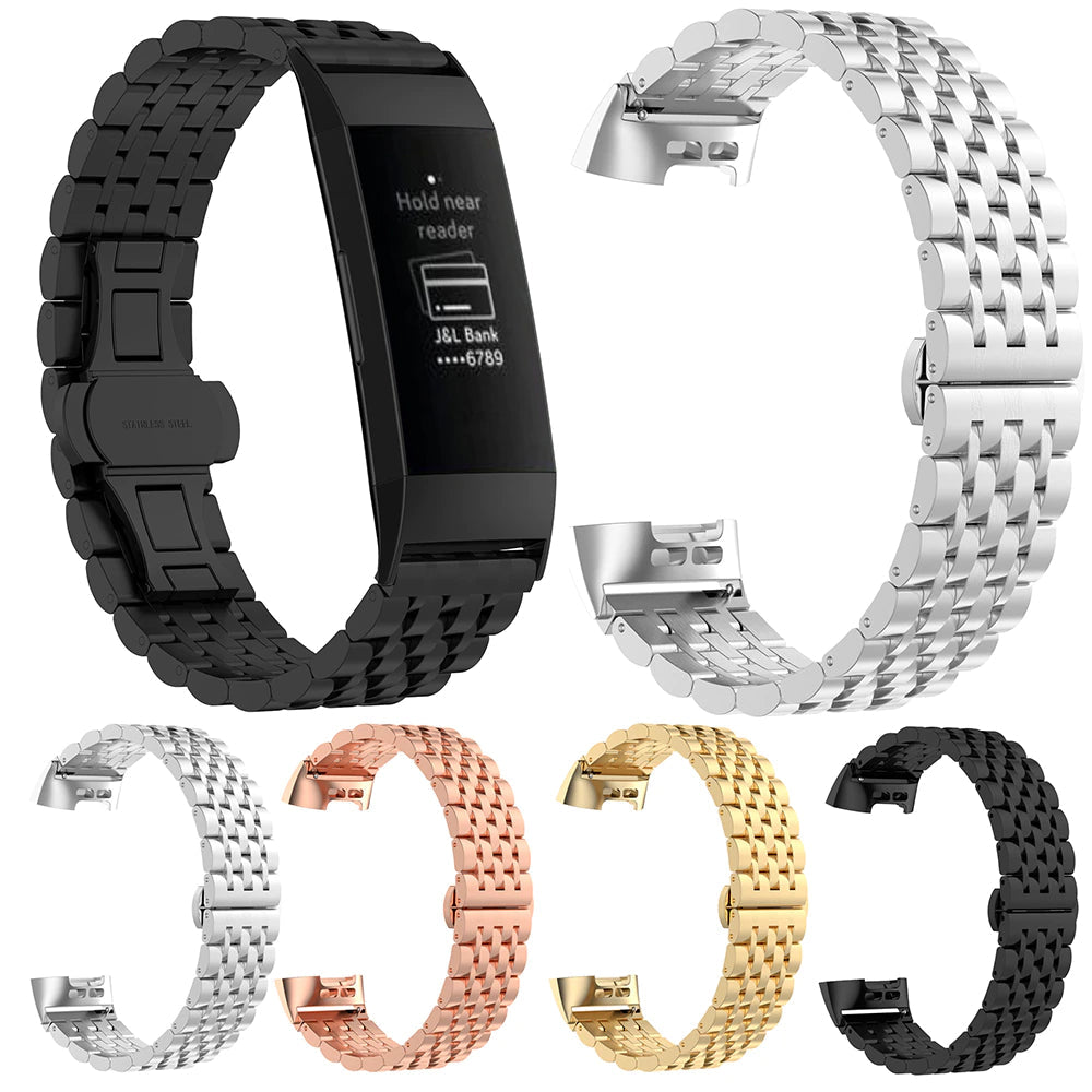 Classic Stainless Steel Band for Fitbit Charge 3 / 4 AANHORA-SHOPPING
