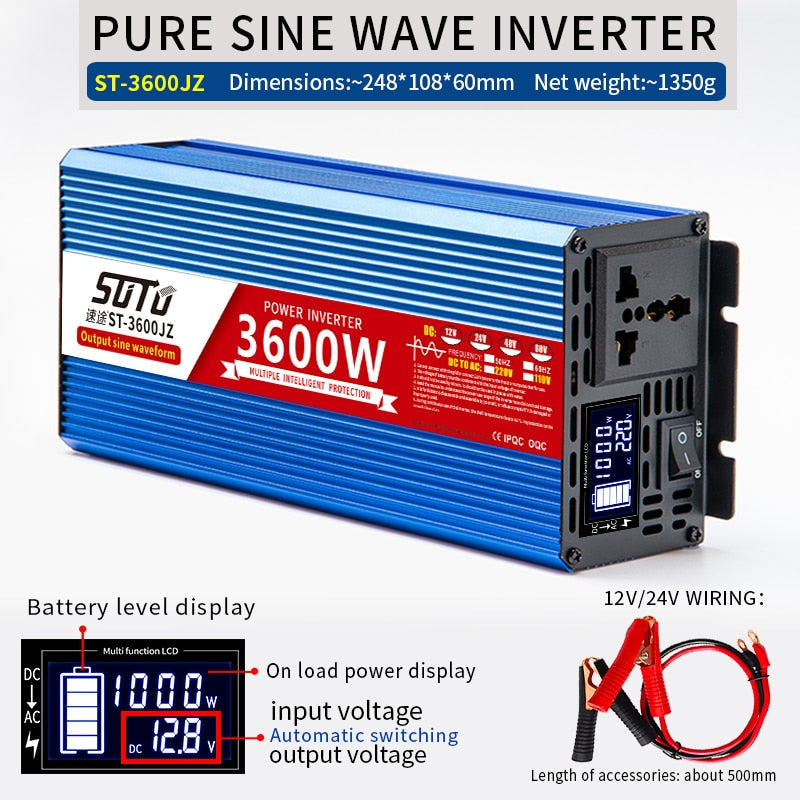 Universal Inverter 110V-240V with LCD Screen AANHORA-SHOPPING