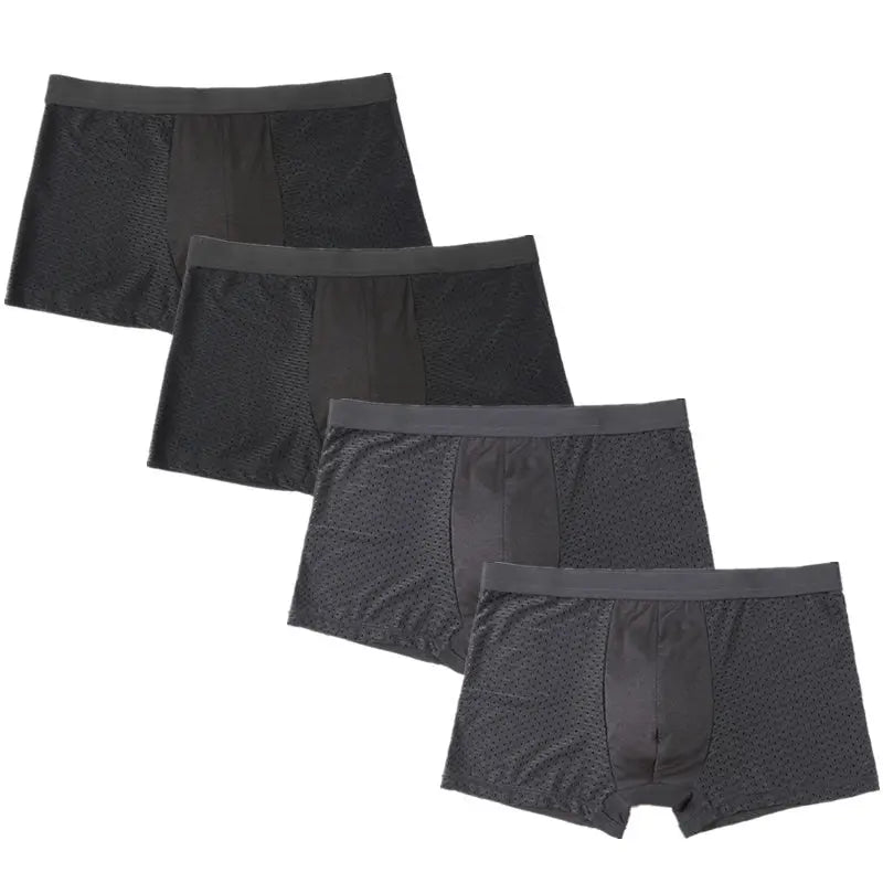Men's Bamboo Fiber Boxers 4 Pcs/Set AANHORA-SHOPPING