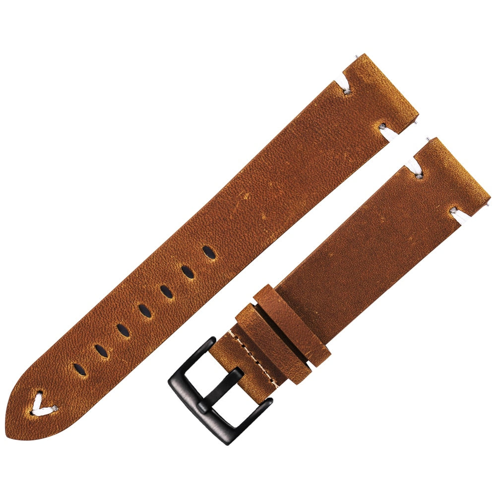 Universal Quick Release Leather Watchband AANHORA-SHOPPING