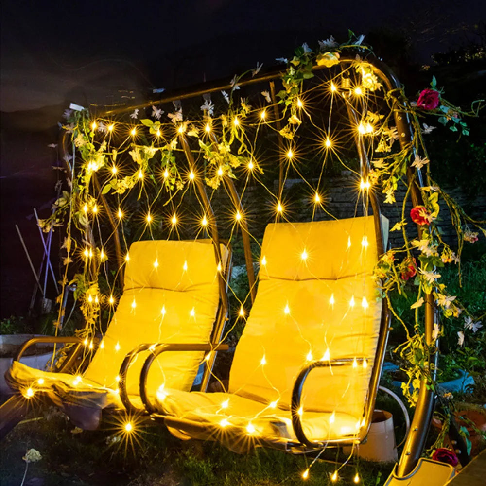 Guirnaldas de Navidad de 4mx6M, 1.5MX1.5M, 2x3M, Luces LED de Red, Luces de Hadas para Navidad, Fiesta, Jardín, Boda, Decoración, Cortina de Luces AANHORA-SHOPPING