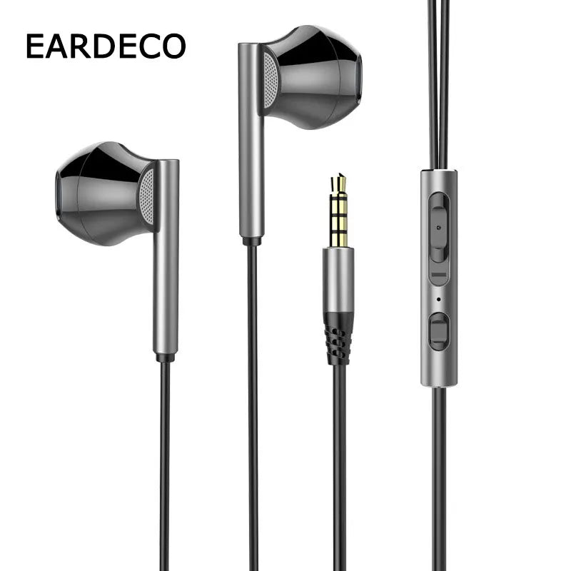 EARDECO-auriculares con cable de 8 núcleos, audífonos internos de graves con micrófono, AURICULARES ESTÉREO DINÁMICOS para teléfono móvil AANHORA-SHOPPING