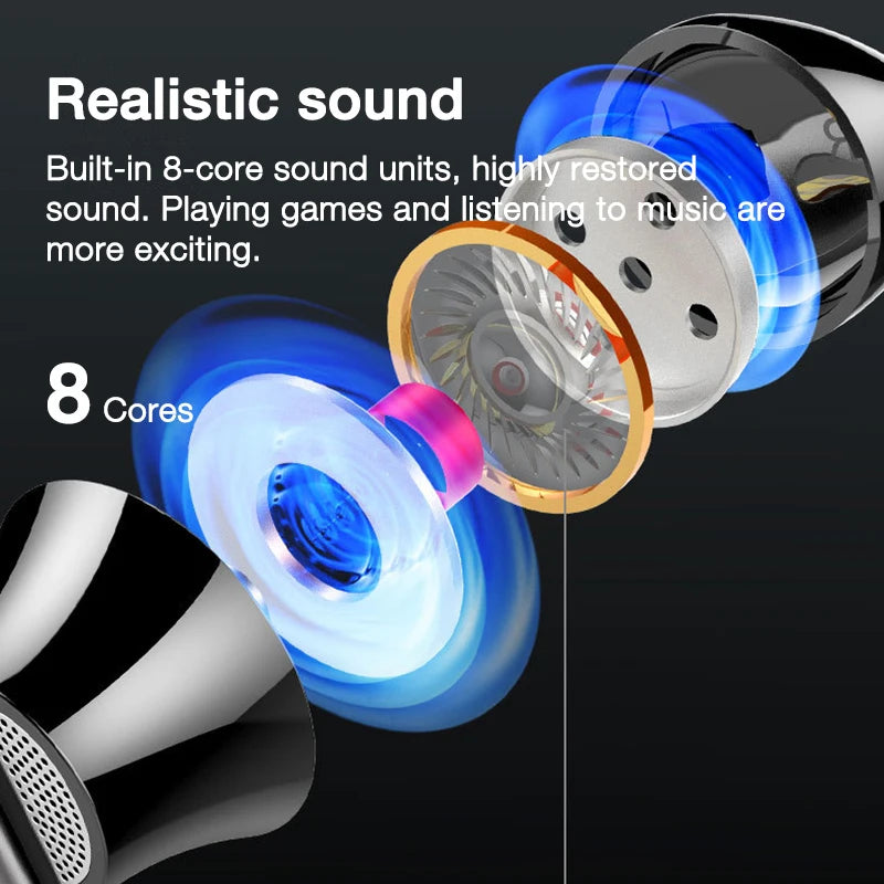 EARDECO-auriculares con cable de 8 núcleos, audífonos internos de graves con micrófono, AURICULARES ESTÉREO DINÁMICOS para teléfono móvil AANHORA-SHOPPING