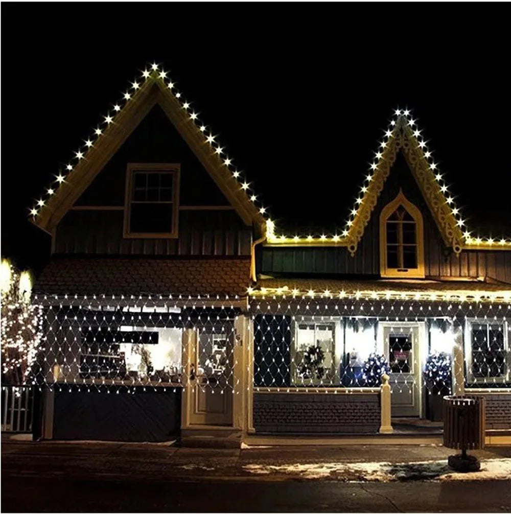 Guirnaldas de Navidad de 4mx6M, 1.5MX1.5M, 2x3M, Luces LED de Red, Luces de Hadas para Navidad, Fiesta, Jardín, Boda, Decoración, Cortina de Luces AANHORA-SHOPPING