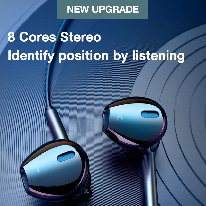 Audífonos Intrauditivos con Cable EARDECO, 8 Núcleos, 3.5mm, Auriculares Estéreo con Micrófono, Música Hifi AANHORA-SHOPPING