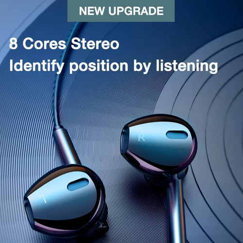 Audífonos Intrauditivos con Cable EARDECO, 8 Núcleos, 3.5mm, Auriculares Estéreo con Micrófono, Música Hifi AANHORA-SHOPPING