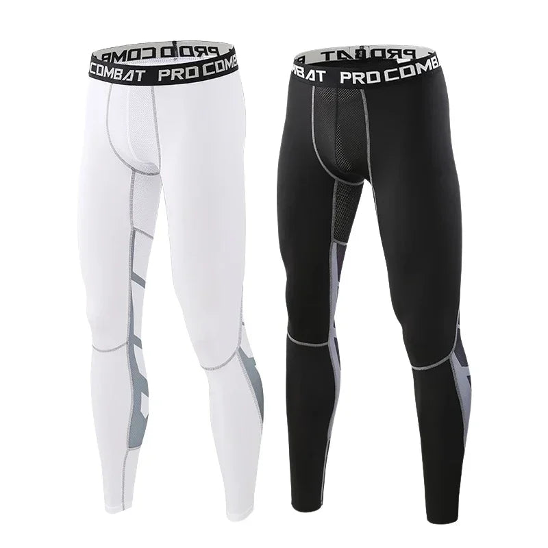 Pantalones de compresión para hombre para correr, ciclismo, baloncesto, fútbol, pantalones de chándal elásticos, mallas deportivas, pantalones con protección contra sarpullidos AANHORA-SHOPPING