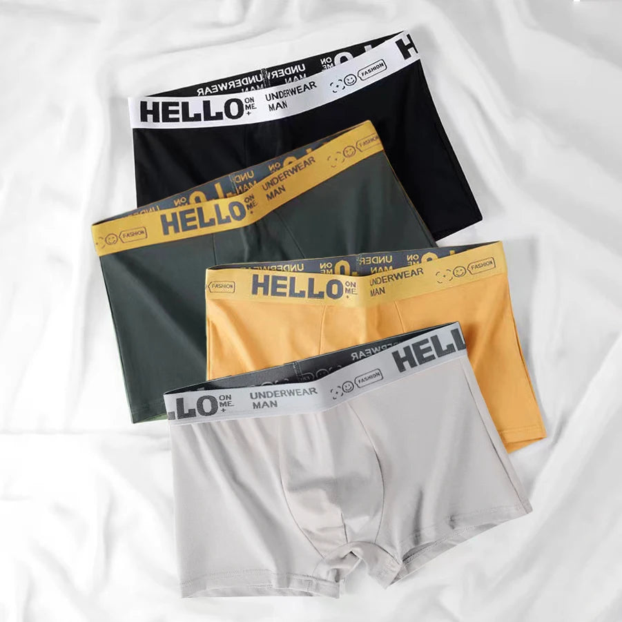 4 Uds Boxer Shorts ropa interior para hombre bragas sexis Boxers de algodón calzoncillos para hombre pantalones cortos para hombre Homme U lencería convexa envío gratis AANHORA-SHOPPING