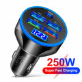 5-In-1 Car Fast Charging Adapter 3.1A Type-C LED Digital Display PD USB Type C Car Mobile Phone Charger For Xiaomi Huawei Realme AANHORA-SHOPPING