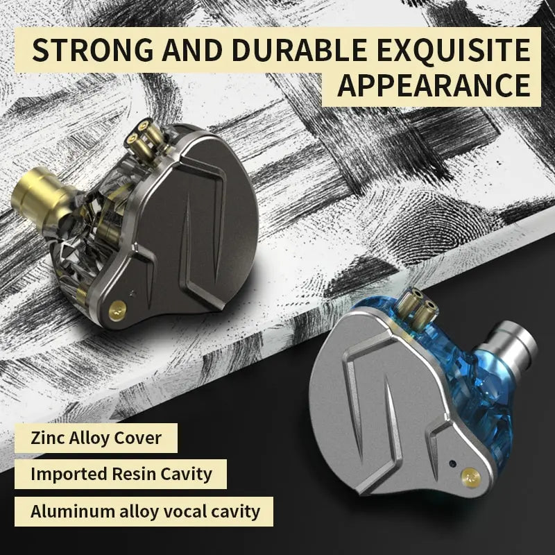 Auriculares KZ ZSN PRO 1BA 1DD Hybrid Drive In Hearphones HIFI Metal Bass, Auriculares deportivos de música reemplazables AANHORA-SHOPPING