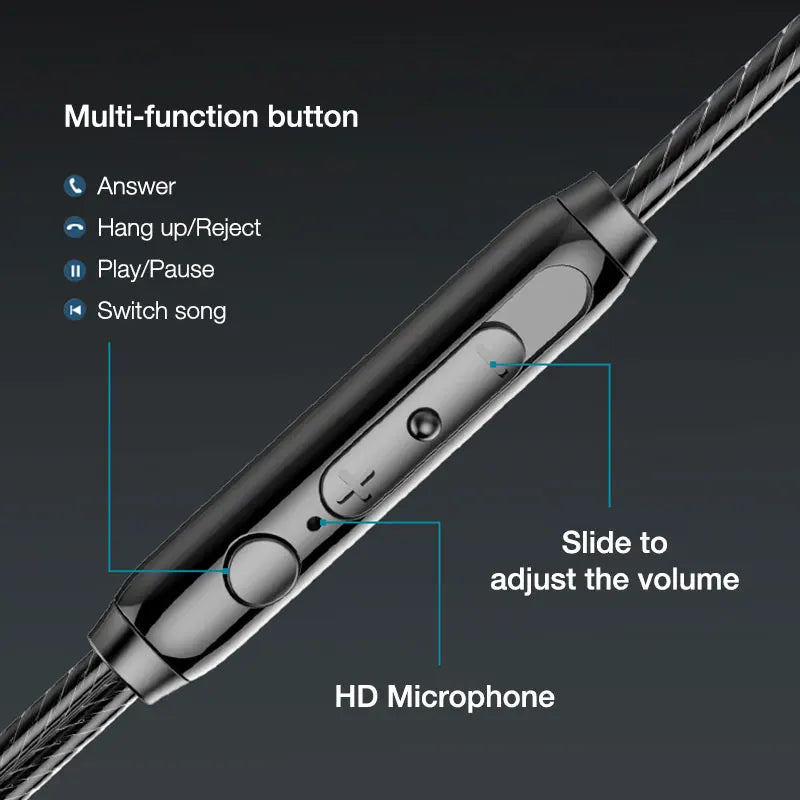 EARDECO-auriculares intrauditivos con micrófono, cascos con cable, graves pesados, estéreo, con cable, para juegos y teléfonos AANHORA-SHOPPING