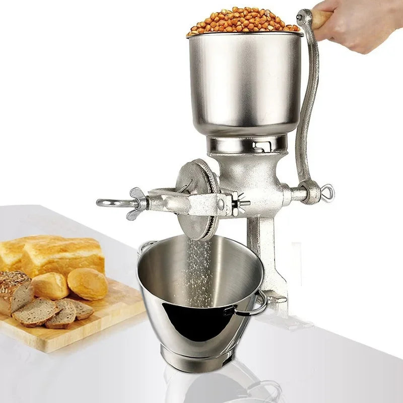 Molinillo Manual Grande de Hierro, Molino para Granos, Cereales, Maní, Nueces, Hierbas y Especias, Ideal para Moler Harina AANHORA-SHOPPING