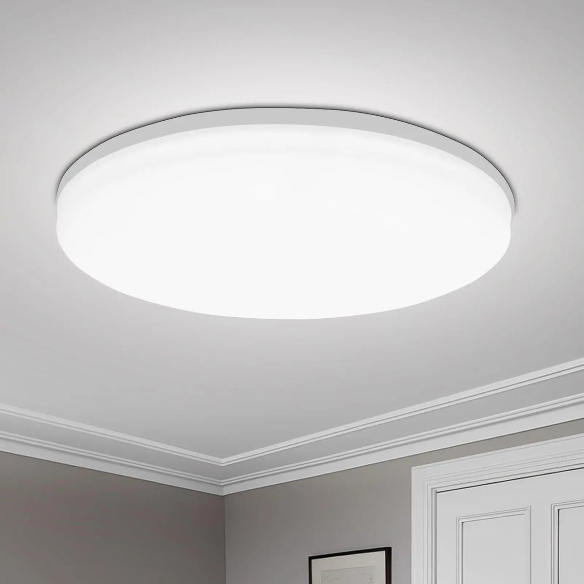 Lámpara de techo LED moderna, lámpara redonda de ahorro de energía para dormitorio, adecuada para sala de estar y dormitorio, luz LED interior AANHORA-SHOPPING