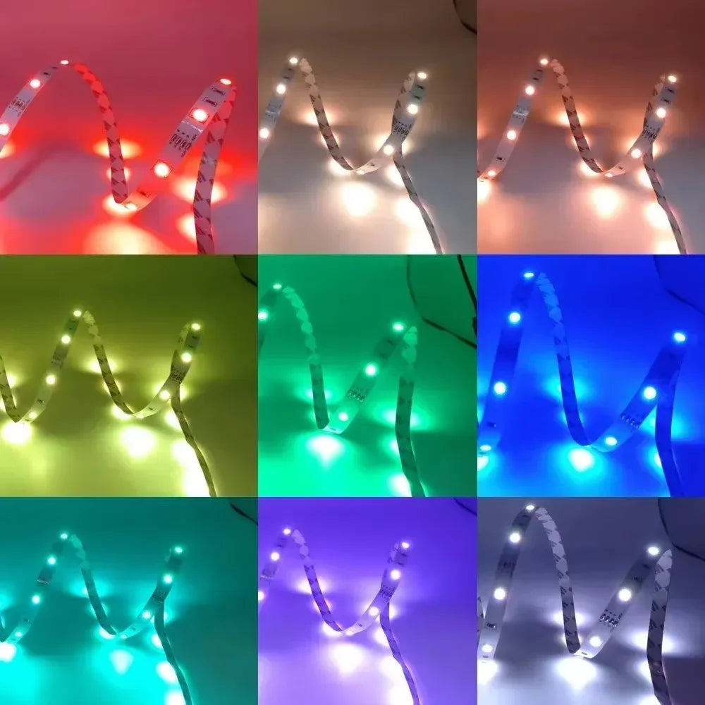 5V Usb Adhesive Rgb Led Light Strip Color Changing Ice String Christmas Lighting Led Tape 1M 15 M 20 Meter Tv Led Backlight Band AANHORA-SHOPPING