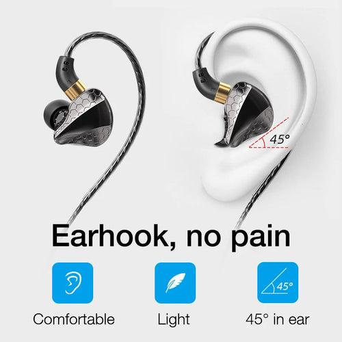 EARDECO Auriculares con cable de 3,5mm auriculares con cable de graves auriculares deportivos estéreo auriculares con micrófono cable para auriculares AANHORA-SHOPPING
