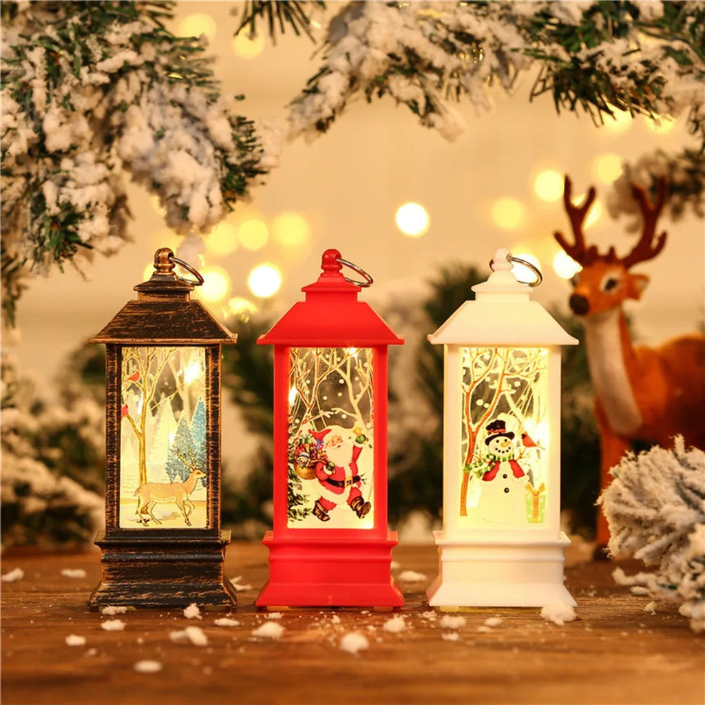 Linterna de Navidad con adornos de luz nocturna, lámpara colgante de Papá Noel y muñeco de nieve para el hogar, decoración de fiesta de año nuevo, 1 unidad AANHORA-SHOPPING