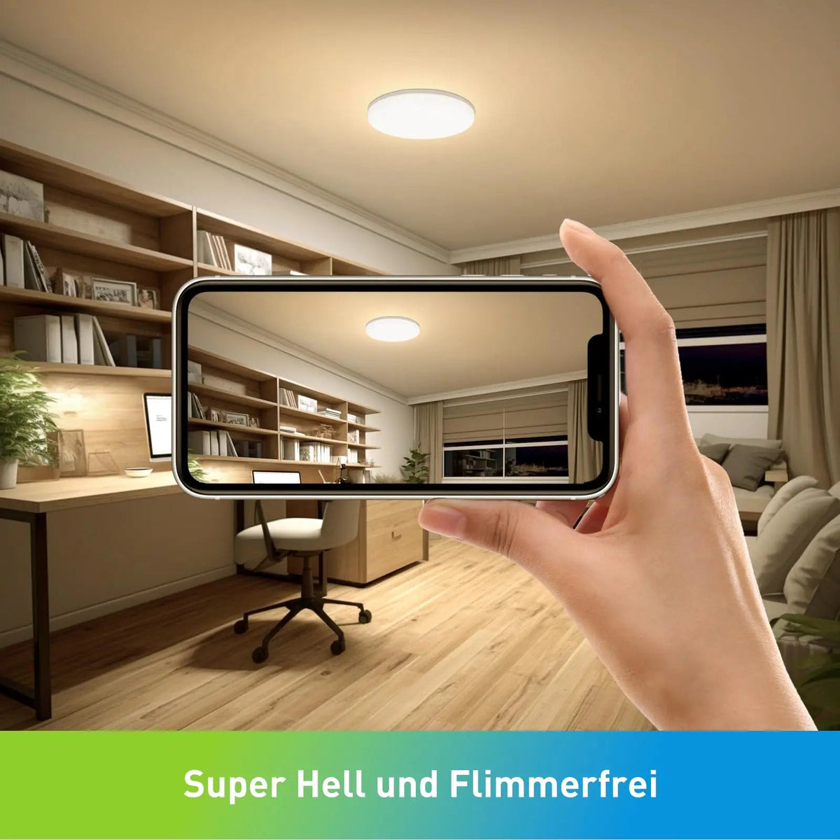 Lámpara de techo LED moderna, lámpara redonda de ahorro de energía para dormitorio, adecuada para sala de estar y dormitorio, luz LED interior AANHORA-SHOPPING