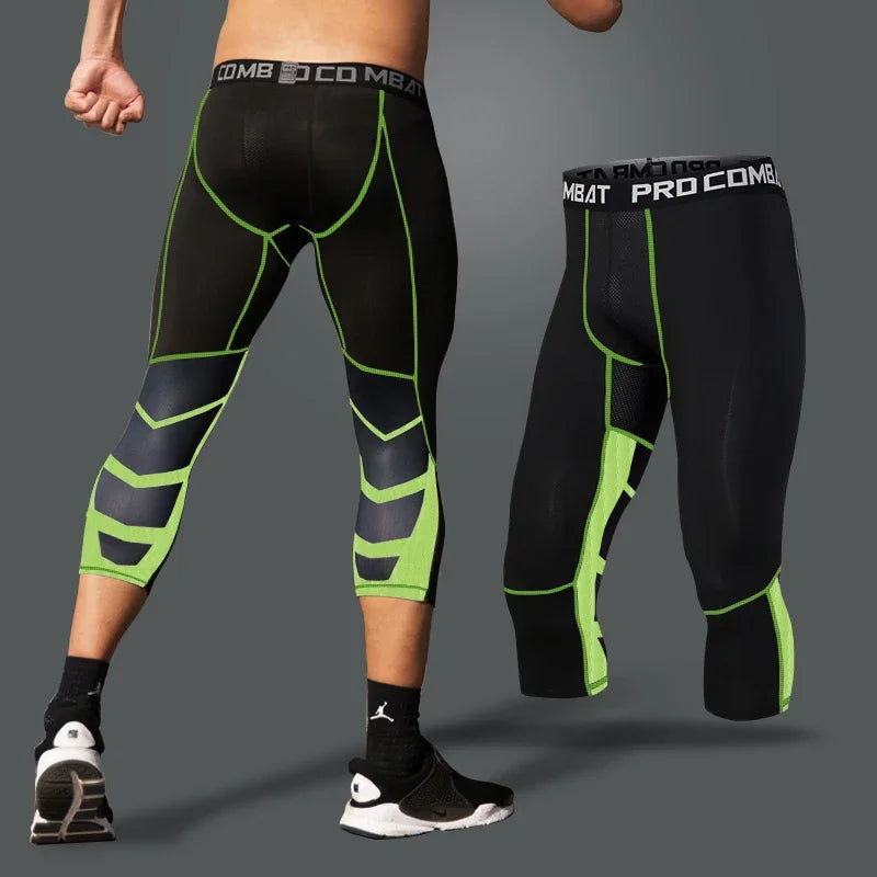 Pantalones de compresión para hombre para correr, ciclismo, baloncesto, fútbol, pantalones de chándal elásticos, mallas deportivas, pantalones con protección contra sarpullidos AANHORA-SHOPPING