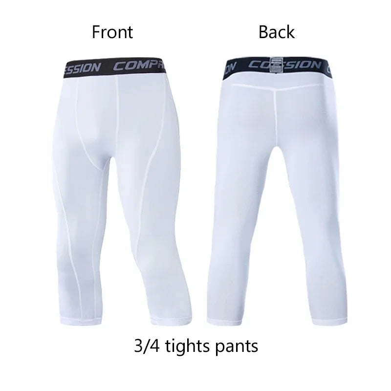 Pantalones de compresión para hombre para correr, ciclismo, baloncesto, fútbol, pantalones de chándal elásticos, mallas deportivas, pantalones con protección contra sarpullidos AANHORA-SHOPPING