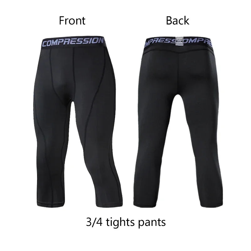 Pantalones de compresión para hombre para correr, ciclismo, baloncesto, fútbol, pantalones de chándal elásticos, mallas deportivas, pantalones con protección contra sarpullidos AANHORA-SHOPPING