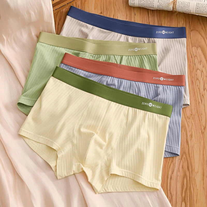 4 Uds Boxer Shorts ropa interior para hombre bragas sexis Boxers de algodón calzoncillos para hombre pantalones cortos para hombre Homme U lencería convexa envío gratis AANHORA-SHOPPING