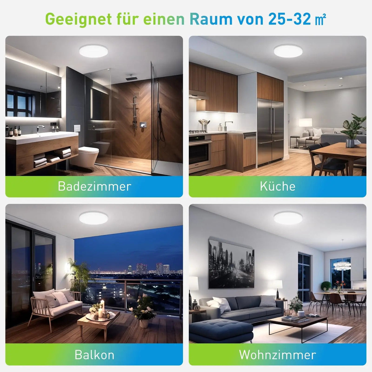 Lámpara de techo LED moderna, lámpara redonda de ahorro de energía para dormitorio, adecuada para sala de estar y dormitorio, luz LED interior AANHORA-SHOPPING