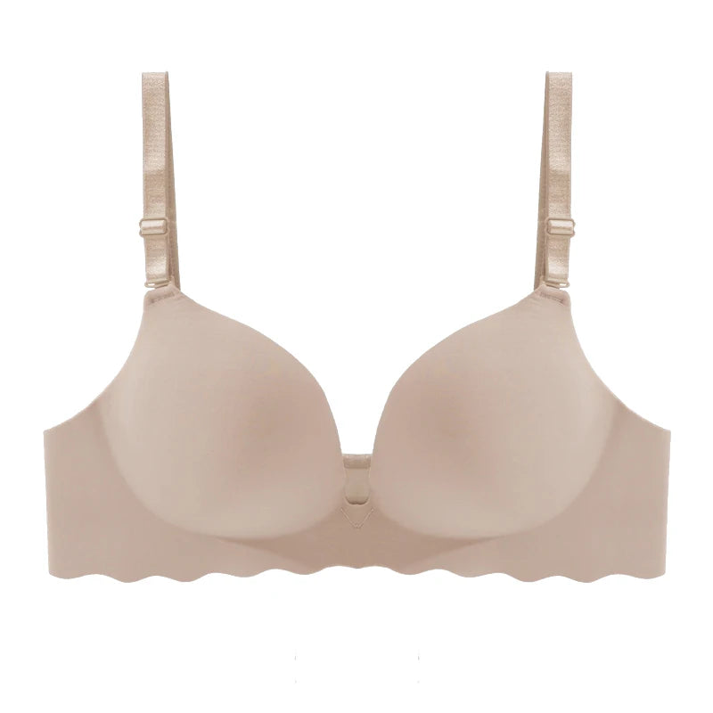 Sujetadores sin costuras con diseño de ondas para mujer, sujetador de soporte suave, ropa interior sexy sin aros para chicas, lencería íntima, bralette con escote en U profundo, tops sólidos para mujer AANHORA-SHOPPING