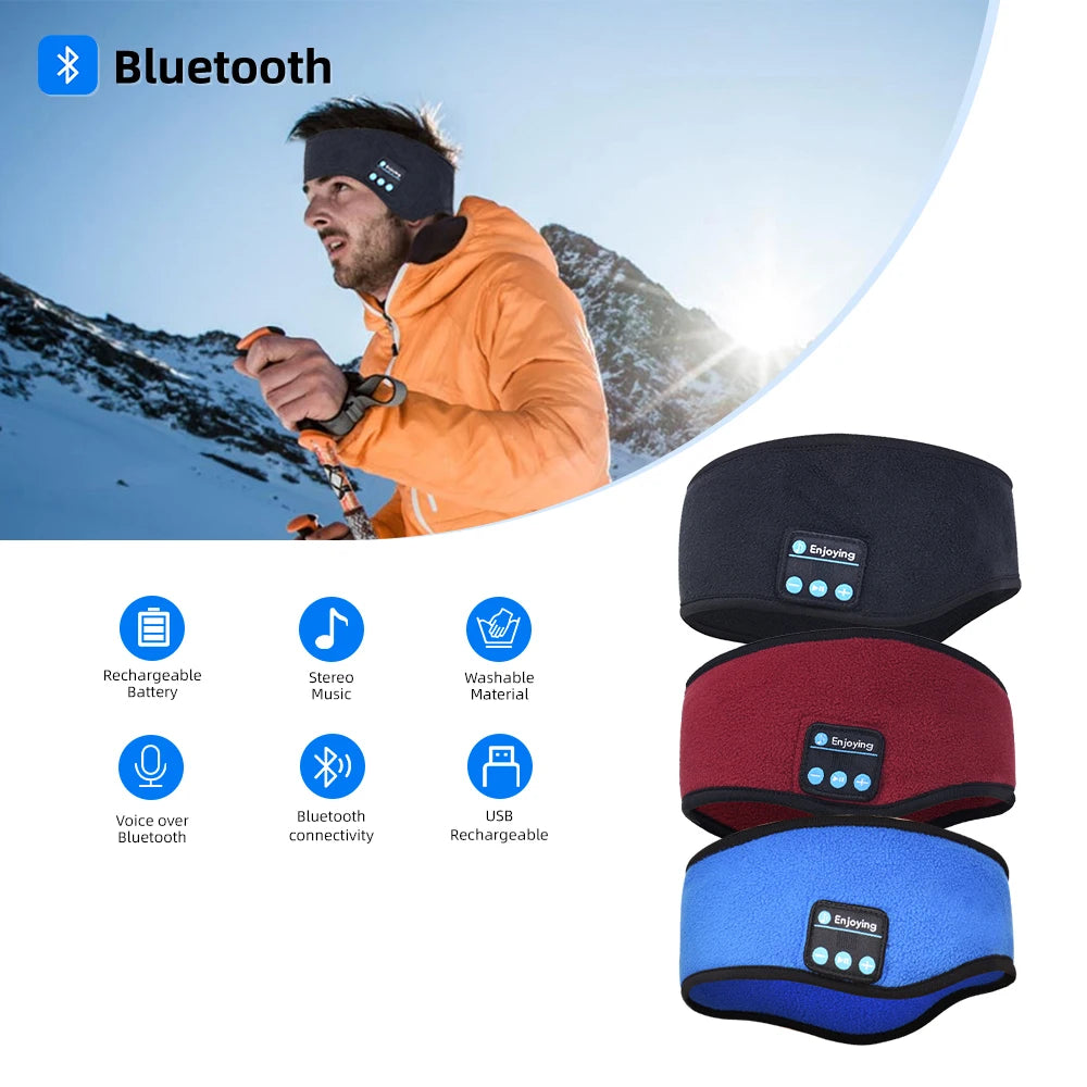 Auriculares Bluetooth con diadema para dormir, auriculares inalámbricos cálidos, altavoces deportivos para música, banda para dormir para mujeres y hombres, negro, azul, rojo AANHORA-SHOPPING