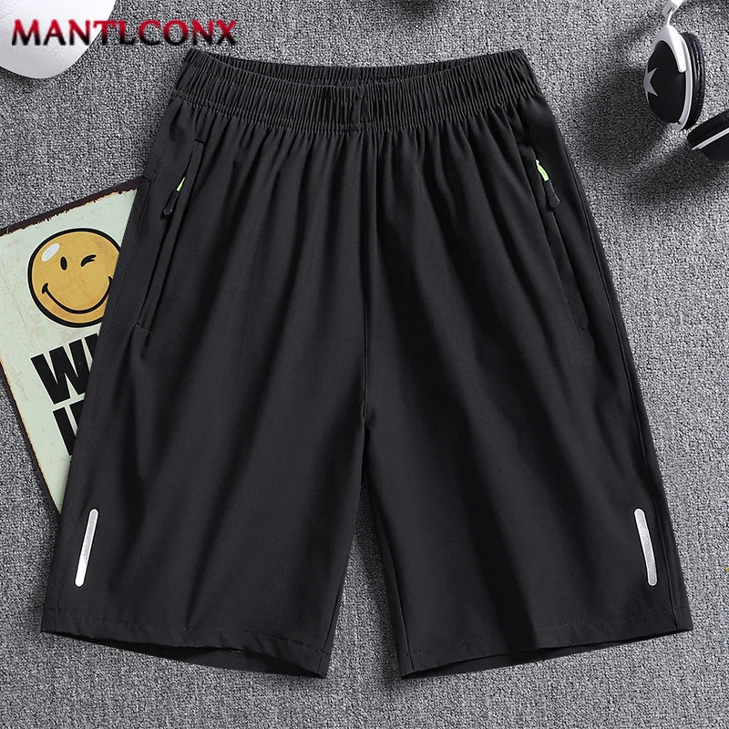 Pantalones Cortos Deportivos de Verano para Hombre, Ropa Deportiva Fresca, Pantalones Cortos Deportivos Casuales, Pantalones Cortos para Gimnasio, Entrenamiento, Correr, Color Negro y Gris AANHORA-SHOPPING