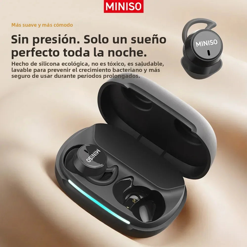 Audífonos MINISO MS217 para Dormir, Auriculares Bluetooth con Traducción IA, Audífonos Intrauditivos Inalámbricos Ideales para Dormir AANHORA-SHOPPING