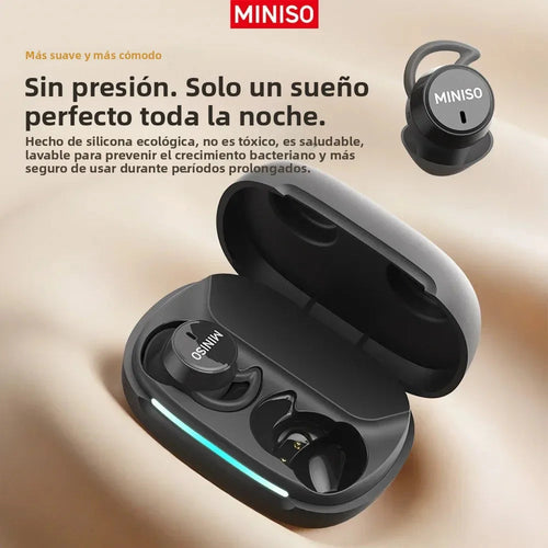 Audífonos MINISO MS217 para Dormir, Auriculares Bluetooth con Traducción IA, Audífonos Intrauditivos Inalámbricos Ideales para Dormir AANHORA-SHOPPING