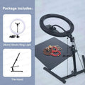 Desktop Foldable Overhead Tripod with Ring Light for Smartphone with Phone Holder Photography Table Stand Live Photo Video Shot AANHORA-SHOPPING