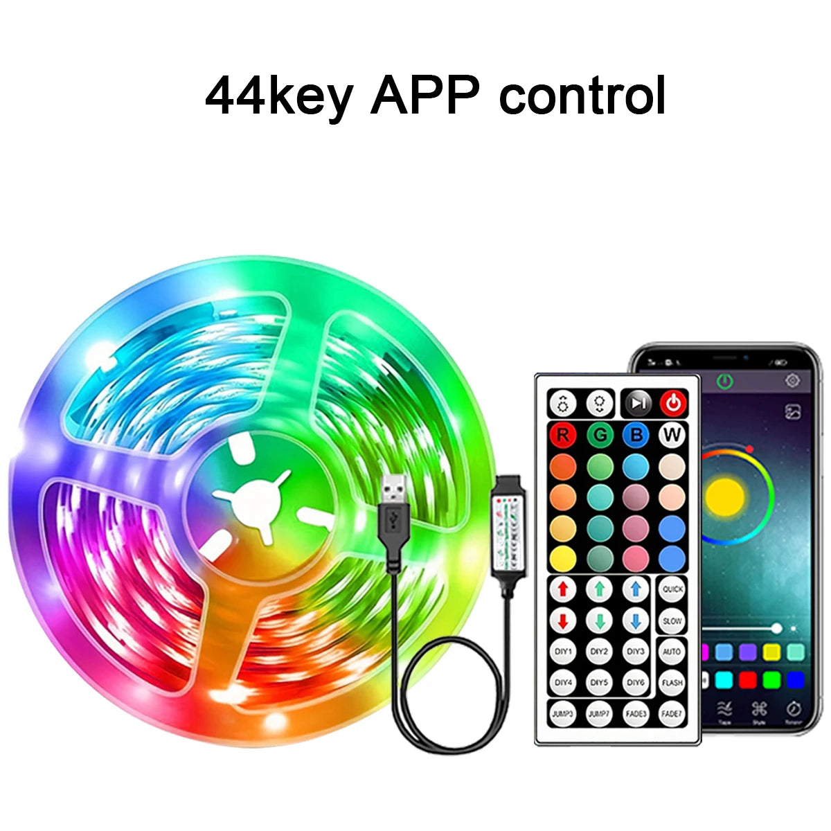 RGB Led Strip Lights 5m 10m 20m 30m Led Room Light with APP Control Flexible Ribbon Luces Led Tape for Room Bedroom Decoration AANHORA-SHOPPING