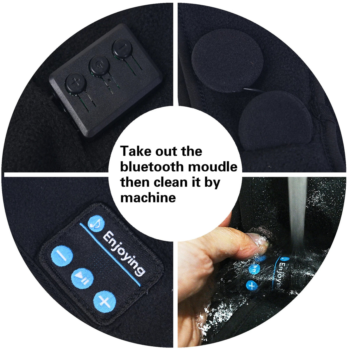Auriculares Bluetooth con diadema para dormir, auriculares inalámbricos cálidos, altavoces deportivos para música, banda para dormir para mujeres y hombres, negro, azul, rojo AANHORA-SHOPPING