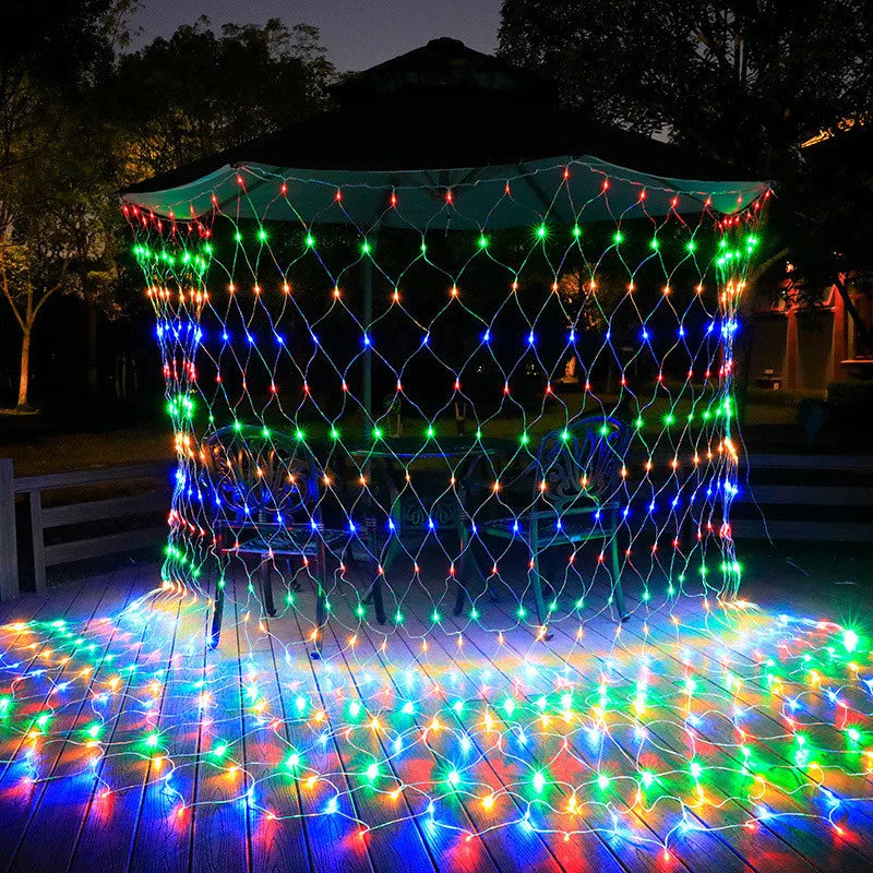 Guirnaldas Navideñas de 3mx2m, 2mx2m, 1.5X1.5m, Luces LED de Navidad, Luces de Red, Luces de Hadas para Fiestas Navideñas, Decoración de Jardín, Boda, Cortina de Luces AANHORA-SHOPPING