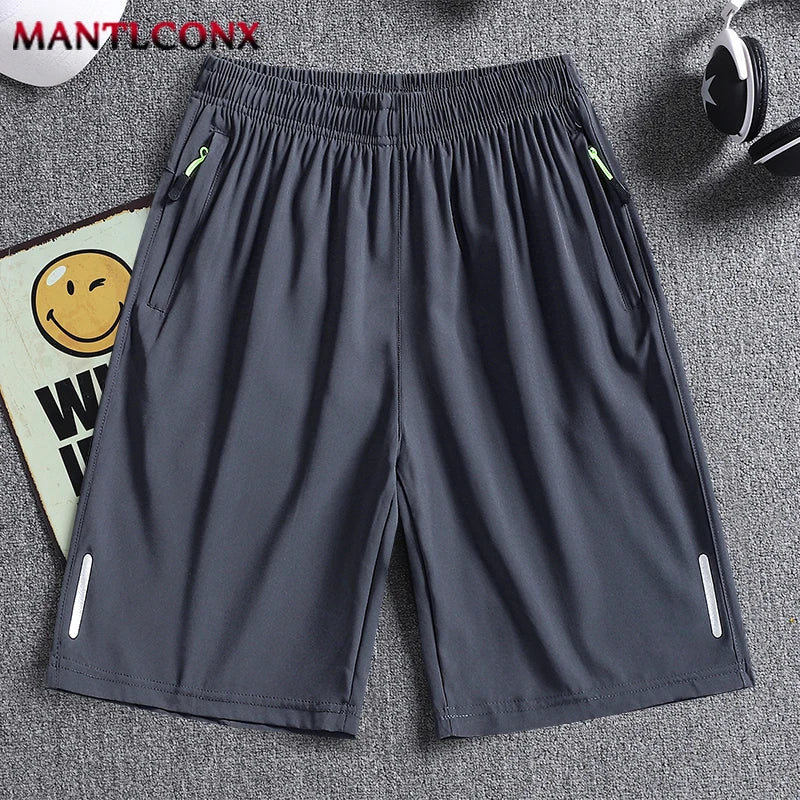 Pantalones Cortos Deportivos de Verano para Hombre, Ropa Deportiva Fresca, Pantalones Cortos Deportivos Casuales, Pantalones Cortos para Gimnasio, Entrenamiento, Correr, Color Negro y Gris AANHORA-SHOPPING