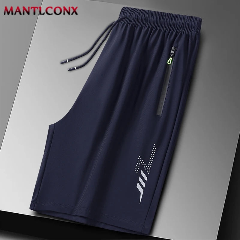 Pantalones Cortos Deportivos de Verano para Hombre, Ropa Deportiva Fresca, Pantalones Cortos Deportivos Casuales, Pantalones Cortos para Gimnasio, Entrenamiento, Correr, Color Negro y Gris AANHORA-SHOPPING