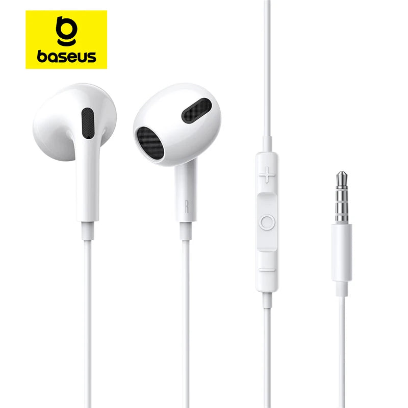 Baseus H17 auriculares con cable de 3,5mm con micrófono auriculares internos controlados por cable para música deporte Monitor intrauditivo auriculares AANHORA-SHOPPING